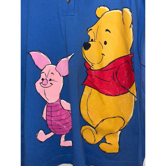 Vintage Disney Winnie the Pooh Piglet  4 Button Polo Shirt Single Stitch 25x26 - Picture 2 of 5